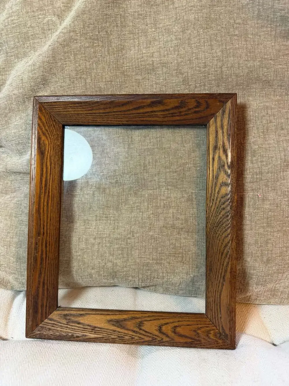 Vintage Solid Oak Wood Picture Frame Dark Wood Grain with Glass